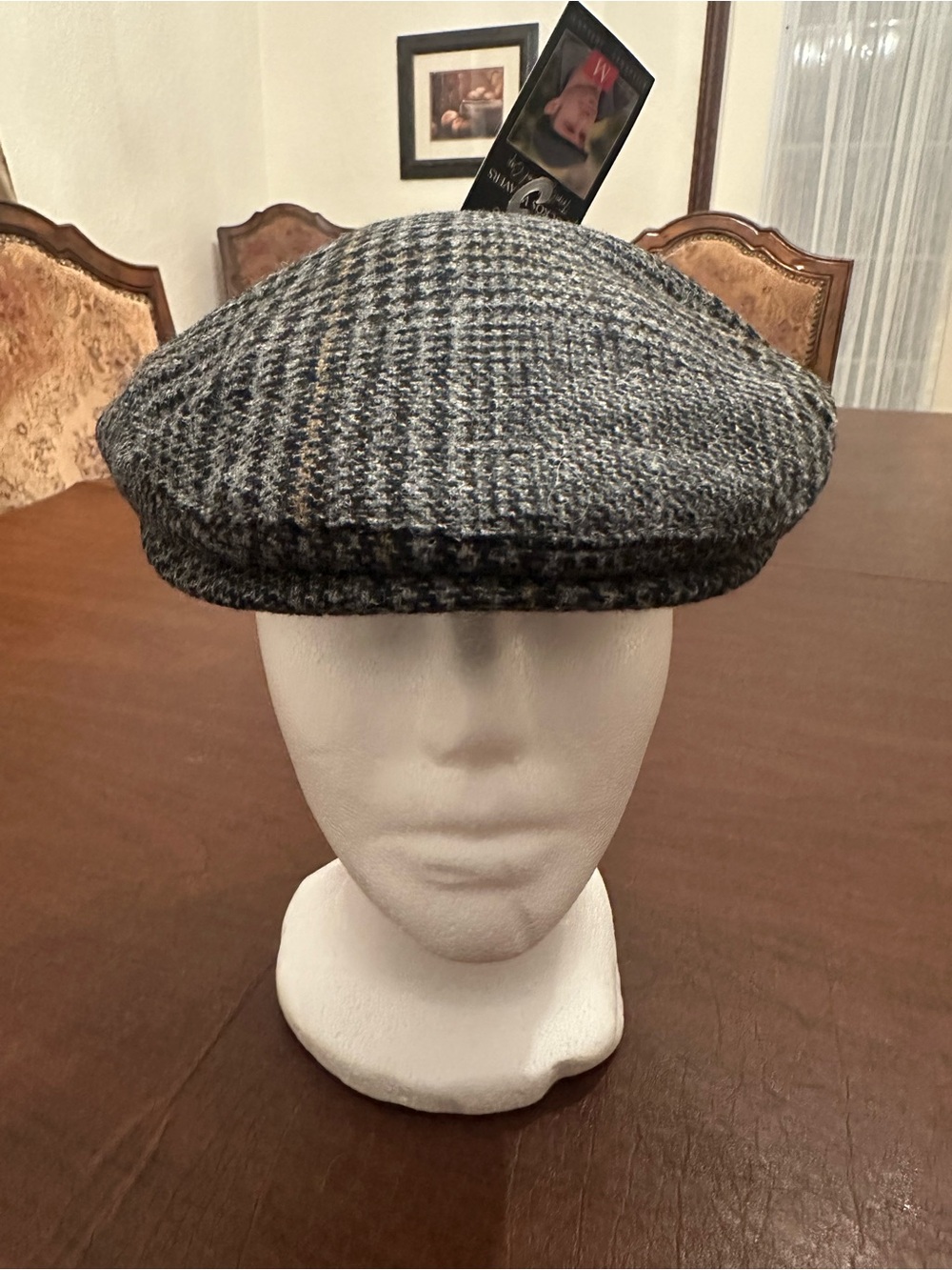 NWT Mucros Weavers Irish Flat Cap Men Trinity Tweed Hat houndstooth driving M